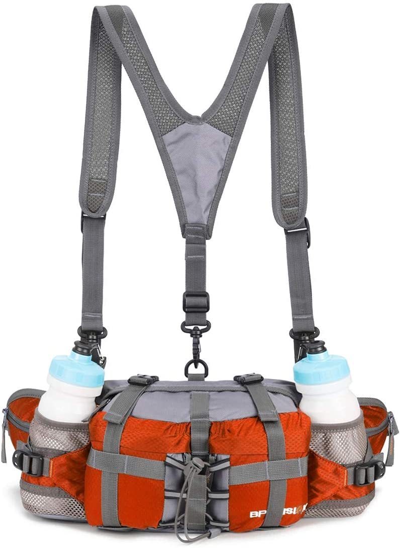 Water-Resistant Outdoor Mountaineering Waist Pack With Water Bottle Holder-xinru