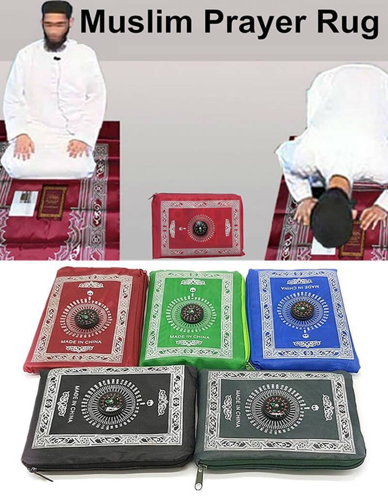 Islamic Prayer Rug Portable Pocket Mat Ramadan Gift-xinru
