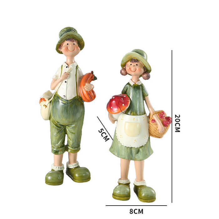Resin Countryside Figurine Statues Garden Ornament-xinru