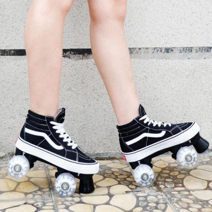 Canvas Roller Skates-Classic Black-xinru shop