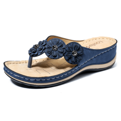 Women Flowers Comfy Orthopedic Arch-Support Clip Toe Sandals-xinru