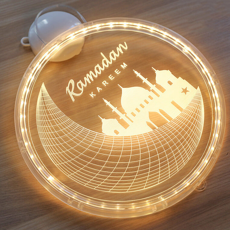 Eid Ramadan Moon Castle LED Decorative Windows Light-xinru