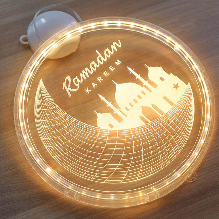 Eid Ramadan Moon Castle LED Decorative Windows Light-xinru