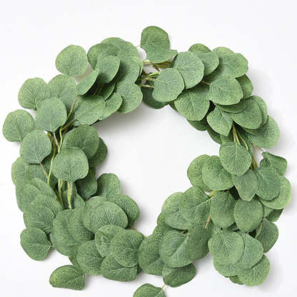 5.9FT Green Faux Eucalyptus Leaves Spring Garland-xinru