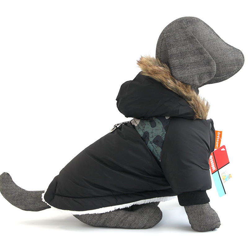 Warm Two-Legged Plush Vest Hoodie | Autumn And Winter Clothes for Small Dog-xinru