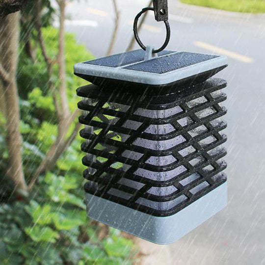 Solar Flame Torch Light Square LED Garden Lawn Decorative Hanging Light-xinru