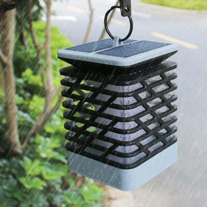 Solar Flame Torch Light Square LED Garden Lawn Decorative Hanging Light-xinru