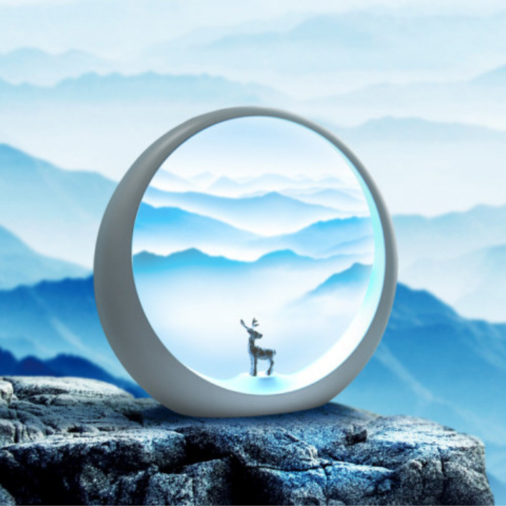 Creative Retro Hourglass Table Lamp Craft Quicksand 3D Natural Landscape-xinru