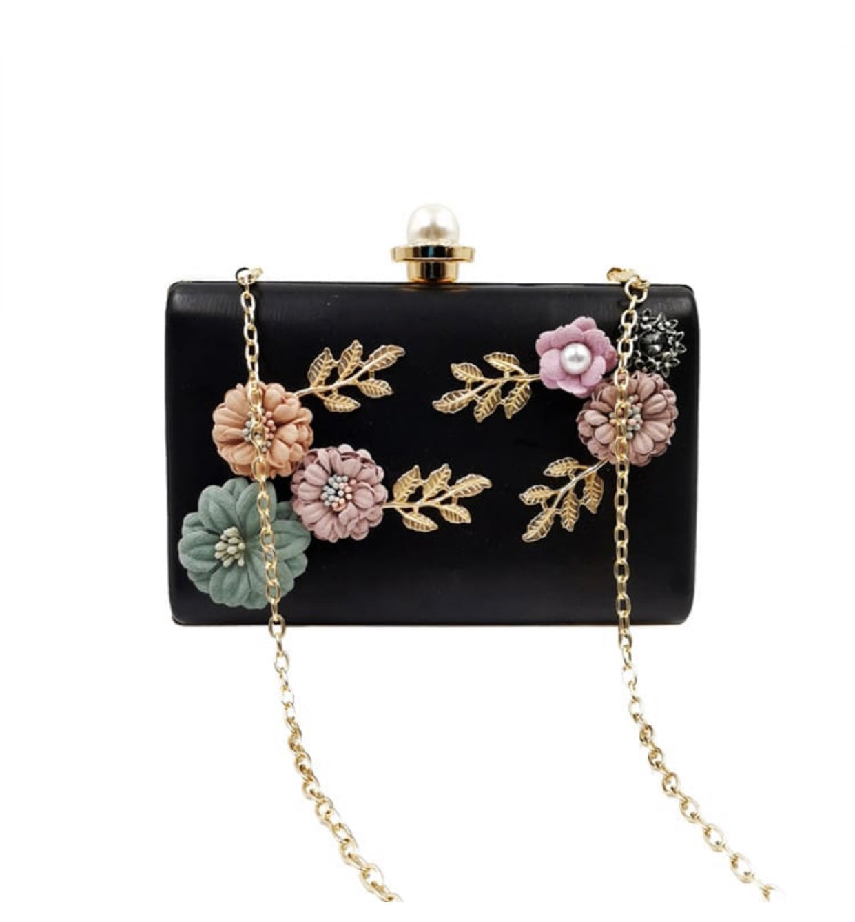 Elegant 3D Floral Design Dinner Clutch-xinru