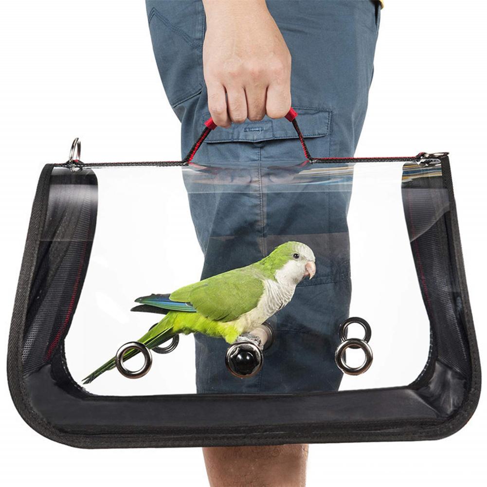 Bird Transparent Travel Take-out Breathable Parrot Handbag-xinru