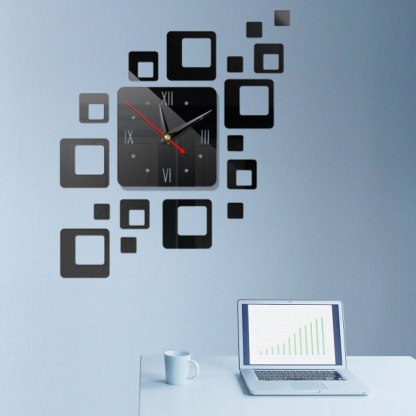 DIY 3d Large Wall Clocks Acrylic Mirror Stickers Oversize Home Decor-xinru