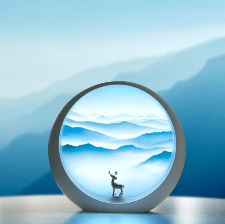 Creative Retro Hourglass Table Lamp Craft Quicksand 3D Natural Landscape-xinru