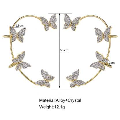 Girls Fashion Gold and Silver Butterfly Earrings-xinru