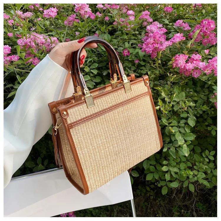 ウーブンバッグ大容量トートバッグ-xinru shop