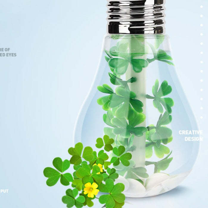 Lucky Clover Color Changing  Light Bulb Shaped Humidifier-xinru