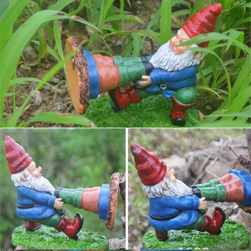 Funny Adding Vitality Resin Funny Trapped Gnome Garden Ornament-xinru