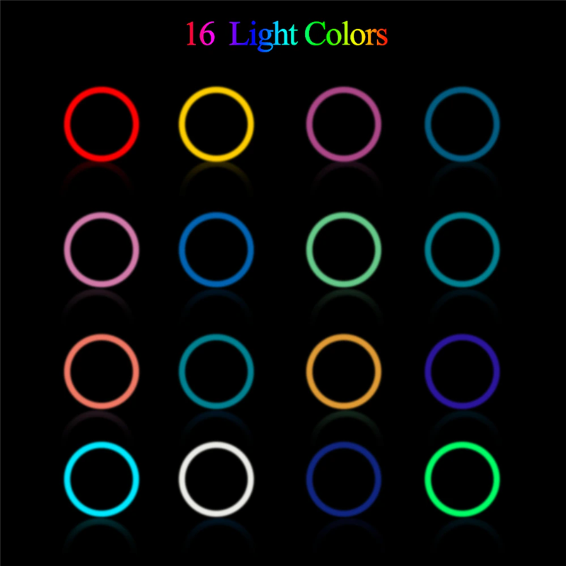 10" RGB Ring Light Ttripod 26 Colors Selfie Ring Light with Stand-xinru
