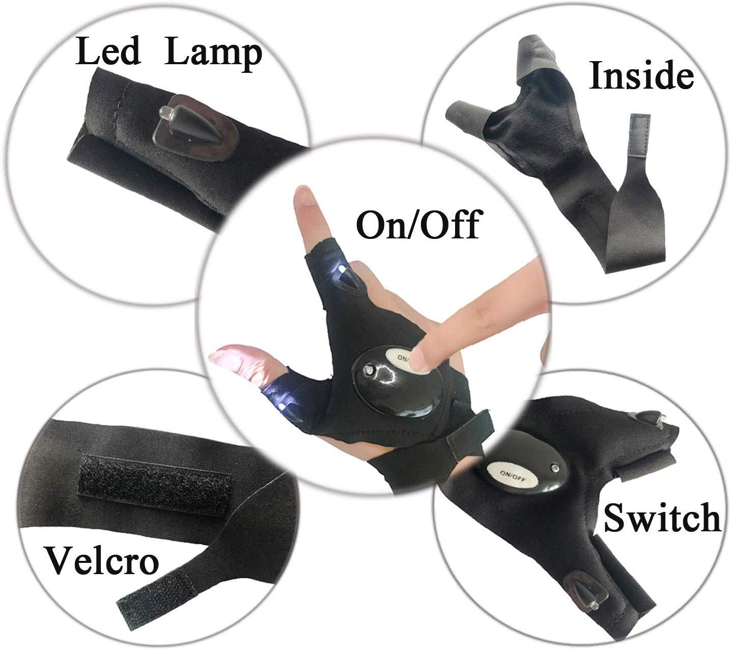Cool Fingerless LED Flashlight Gloves-xinru