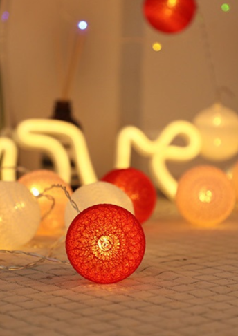 LED Cotton Ball String Lights Christmas Fairy Lighting Wedding Halloween Party-xinru