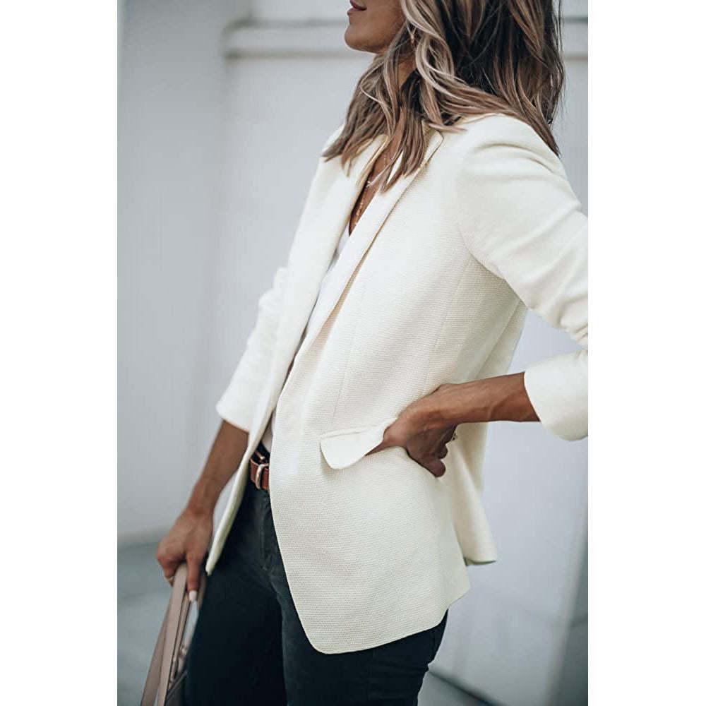 Ladies Casual Office Cardigan Long Sleeve Blazer-xinru