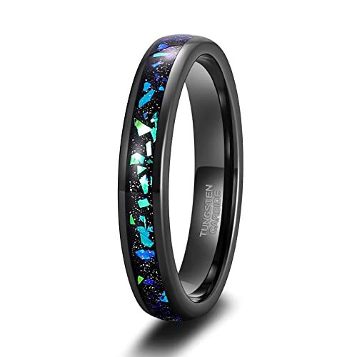 Galaxy Opal Inlay And Black Sand Unisex Ring-xinru