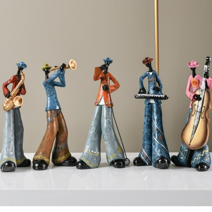 Resin Craft Music Band Statues For Decorations Creative People Ornaments-xinru