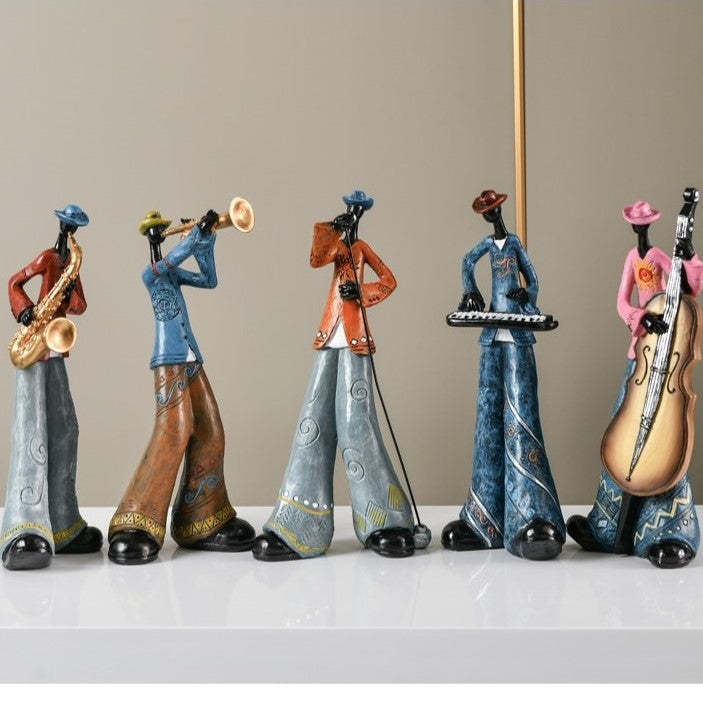 Resin Craft Music Band Statues For Decorations Creative People Ornaments-xinru