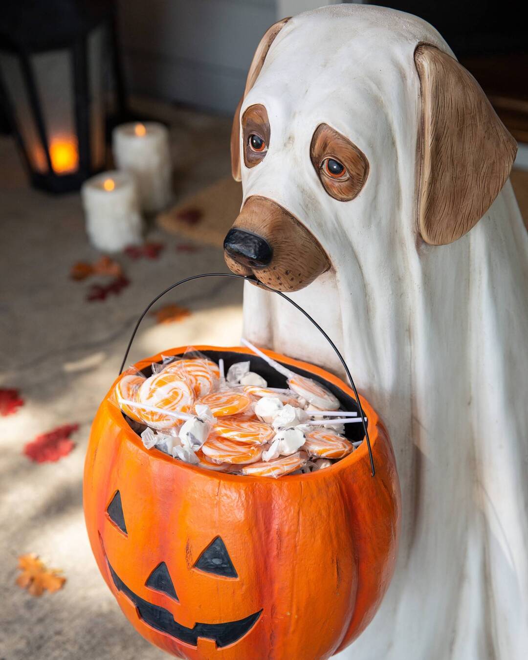 Outdoor Life-Size Ghost Dog Candy Bowl-xinru