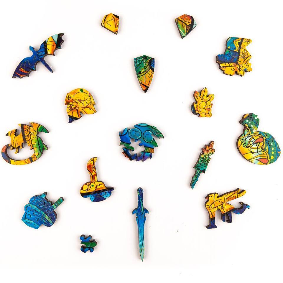 Wooden Jigsaw Puzzle Guarding Dragon With Box Gifts For Adult-xinru