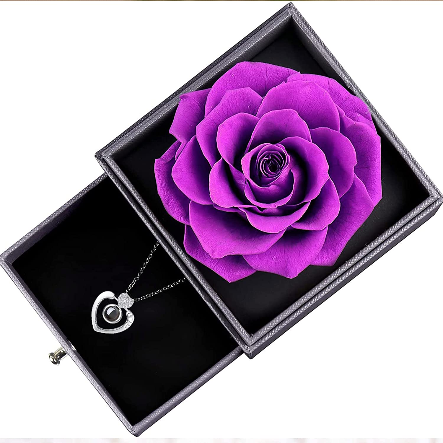 Mother's Day Gift Rose I Love You Necklace In 100 Languages-xinru