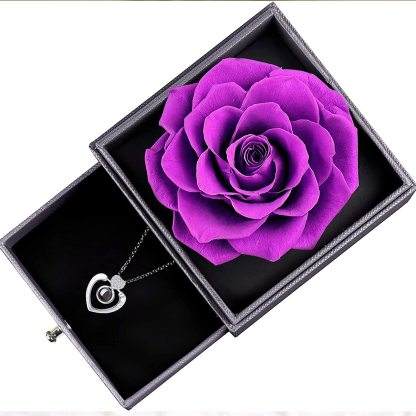 Mother's Day Gift Rose I Love You Necklace In 100 Languages-xinru