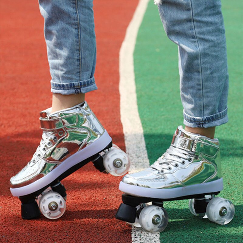 USB Charged LED Shinny Roller Skates-xinru shop