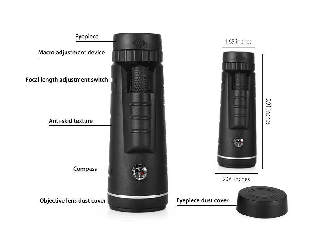 40x Zoom Smartphone Cell Phone Adjustable Focus Monocular-xinru