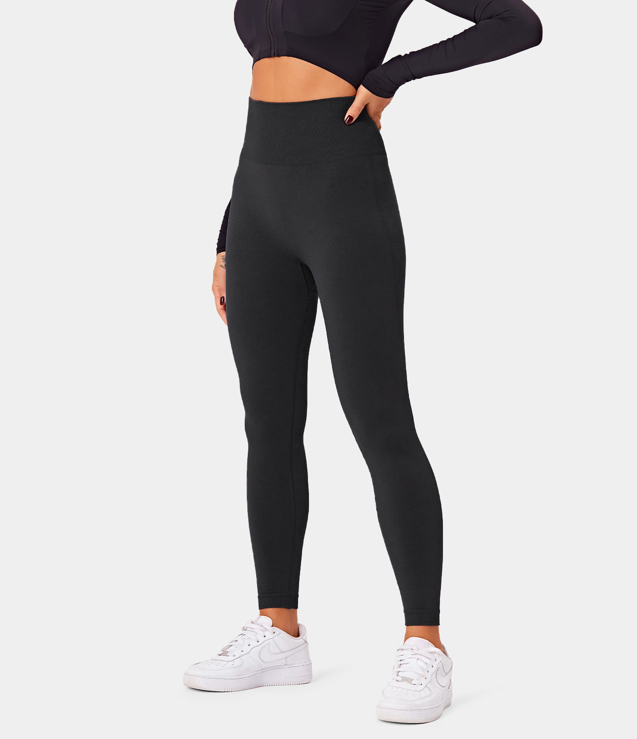 Seamless Flow High Waisted Butt Lifting Plain Full Length Leggings-xinru shop