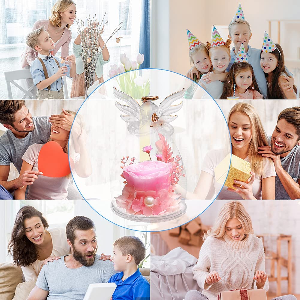 Mother's Day Gift Glass Bottle Handmade Rose Flowers And Love You Necklace-xinru