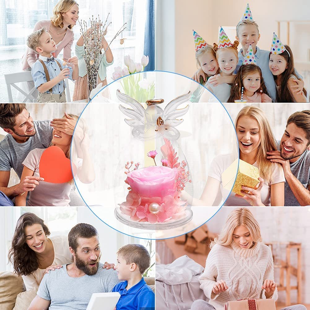 Mother's Day Gift Glass Bottle Handmade Rose Flowers And Love You Necklace-xinru