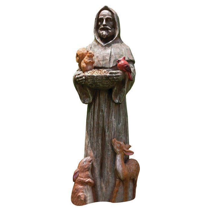 St. Francis And Friends Garden Statuary  Bird Feeder-xinru