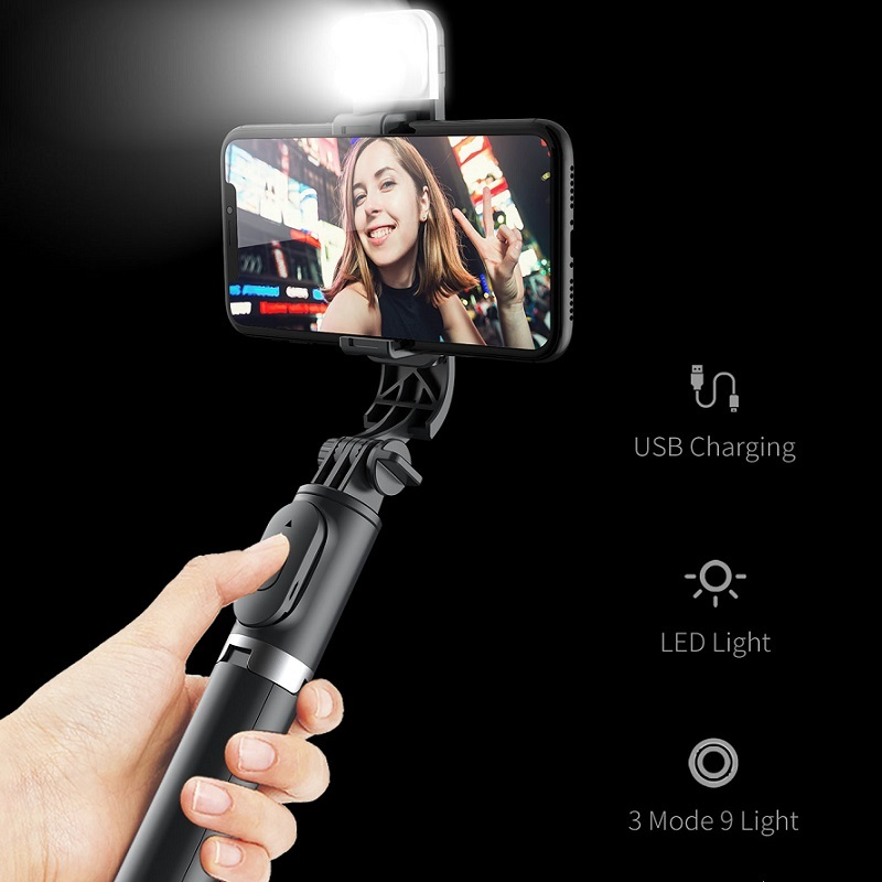 Wireless Bluetooth Selfie Stick Foldable Mini Tripod With Remote Control-xinru