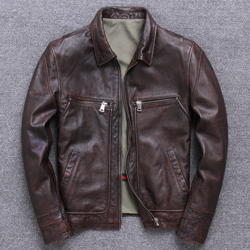 Casual Lapel Motorcycle Leather Jacket-xinru shop