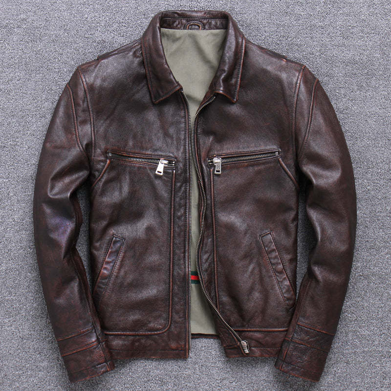 Casual Lapel Motorcycle Leather Jacket-xinru shop