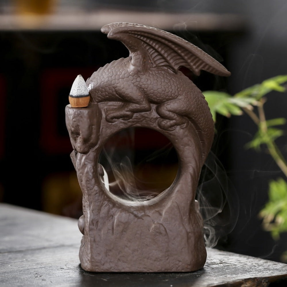 Mystic Dragon Waterfall Down Flow Draft Incense Burner-xinru