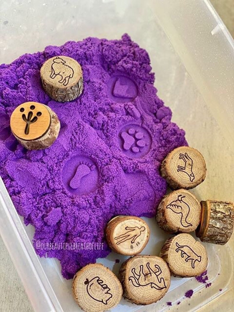 9 Pieces Animal Tracks Playdoh Stamps Set-xinru