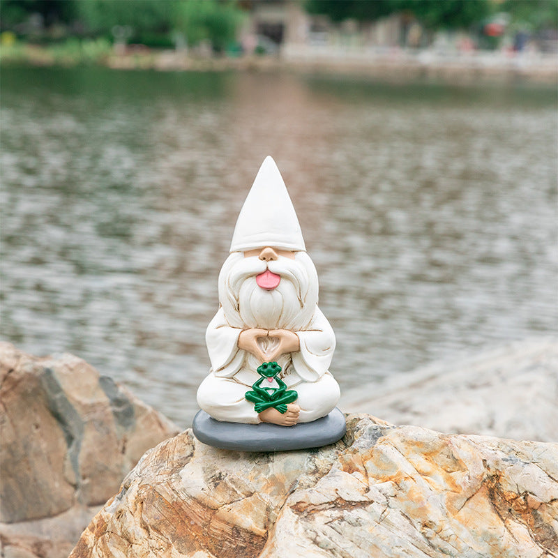 White Beard Garden Gnome Statue Decor-xinru