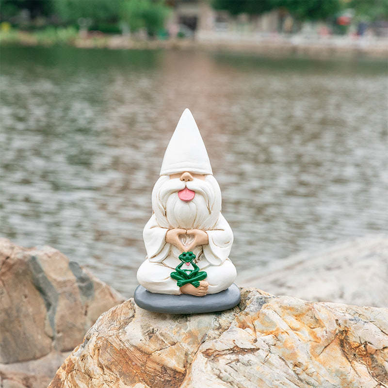 White Beard Garden Gnome Statue Decor-xinru