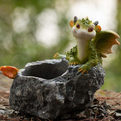 Creative Cute Cartoon Little Dinosaur Flower Pot Resin Simulation Animal Decoration-xinru