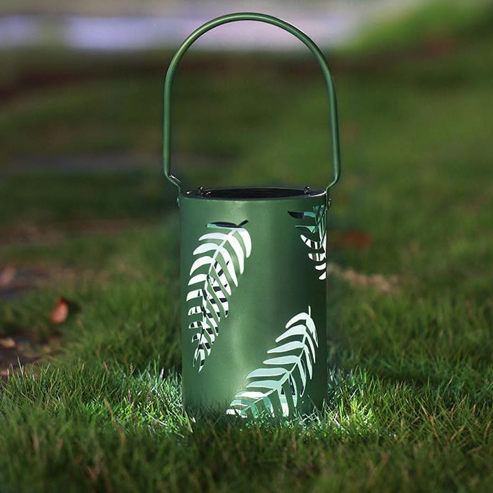 Solar Waterproof Iron Hollow Leaf Design LED Outdoor Decorative Light-xinru
