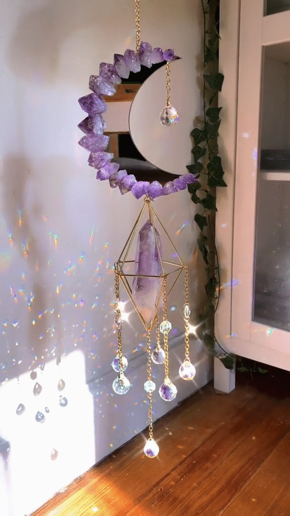 Crystal Sun Catcher Prism Moon-xinru