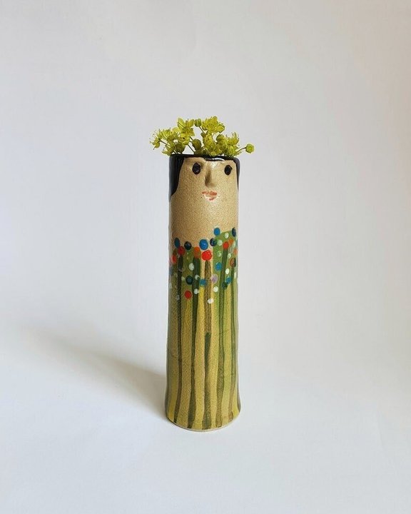 Spring Home Resin Hand Painted Floral Vase-xinru