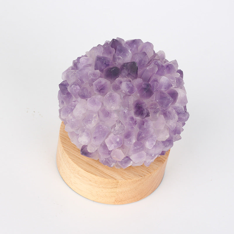 Natural Amethyst Raw Stone LED Lamp-xinru