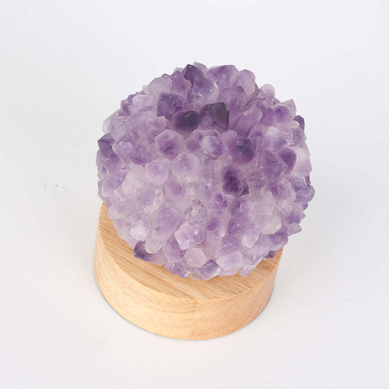 Natural Amethyst Raw Stone LED Lamp-xinru